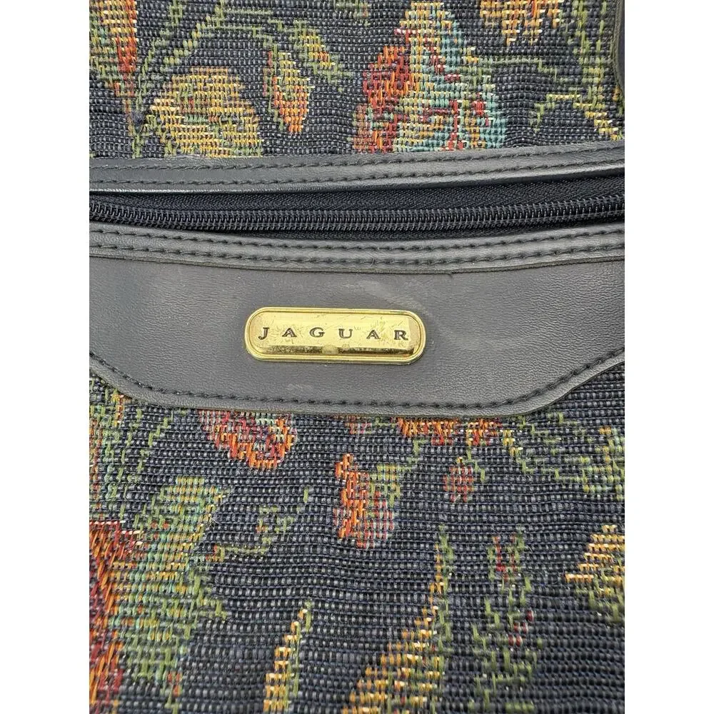Vintage Jaguar Tapestry Weekender Travel Bag & Tote Purse Set JCPenney Floral